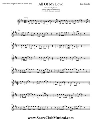 Led Zeppelin  score for Clarinet (Bb)