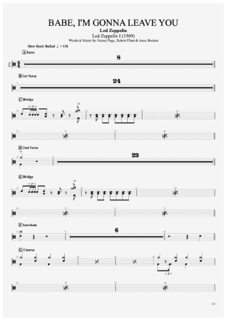 Led Zeppelin  score for Drums