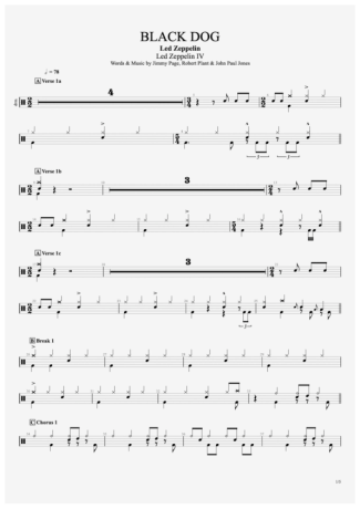 Led Zeppelin  score for Drums