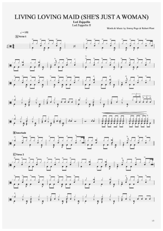 Led Zeppelin  score for Drums