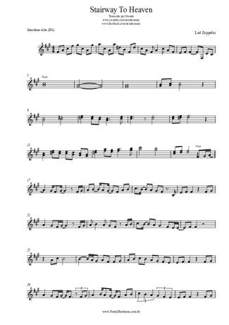 Led Zeppelin Stairway To Heaven score for Alto Saxophone