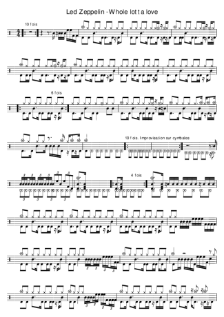 Led Zeppelin Whole Lotta Love score for Drums