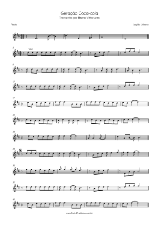 Legião Urbana  score for Flute