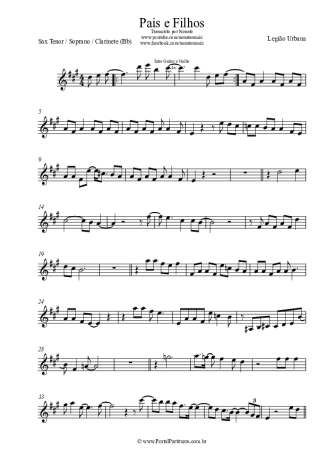 Legião Urbana  score for Clarinet (Bb)