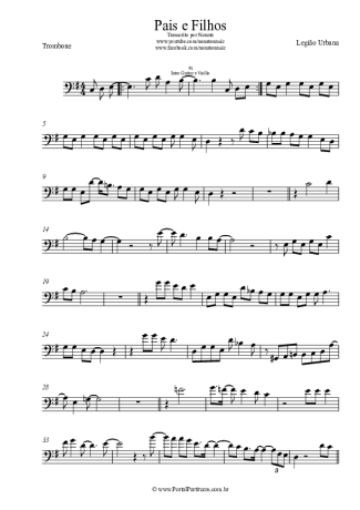 Legião Urbana Pais E Filhos score for Trombone