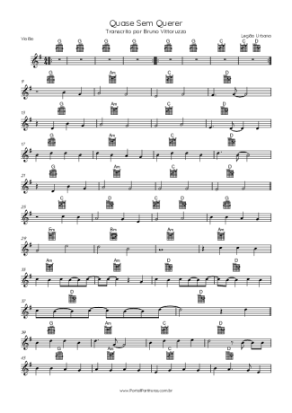 Legião Urbana Quase Sem Querer score for Acoustic Guitar