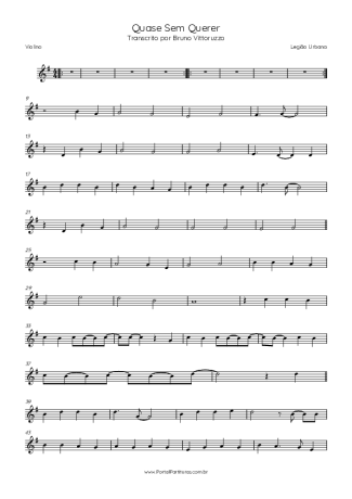 Legião Urbana Quase Sem Querer score for Violin