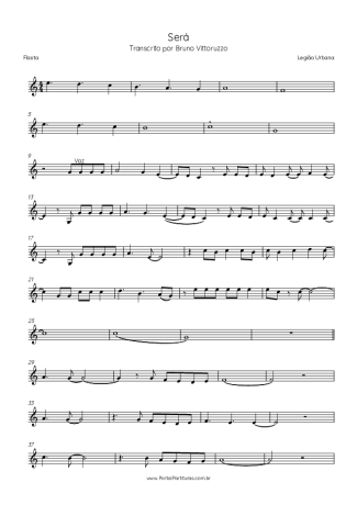 Legião Urbana  score for Flute