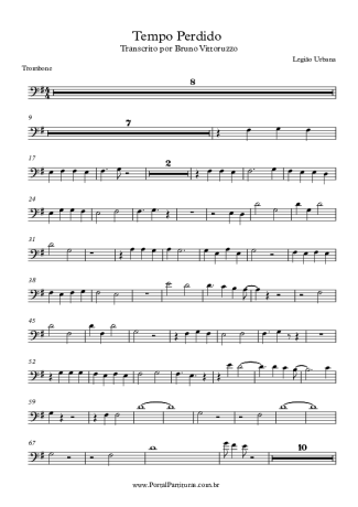 Legião Urbana Tempo Perdido score for Trombone