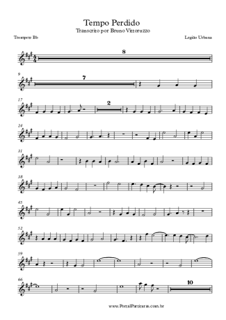 Legião Urbana Tempo Perdido score for Trumpet