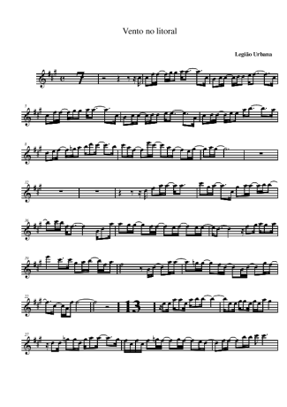 Legião Urbana Vento no Litoral score for Alto Saxophone