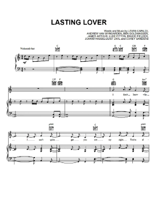 Lewis Capaldi Lasting Lover score for Piano