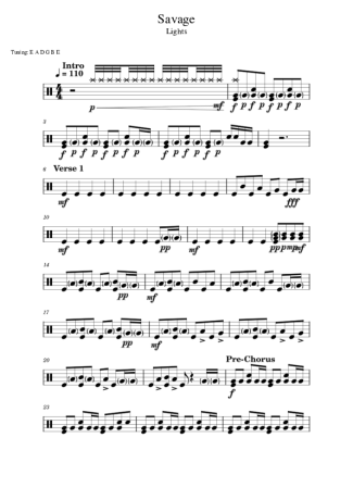 Lights  score for Drums