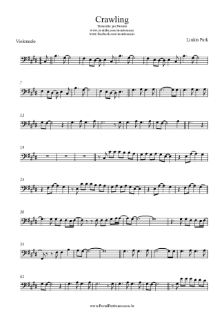 Linkin Park Crawling score for Cello