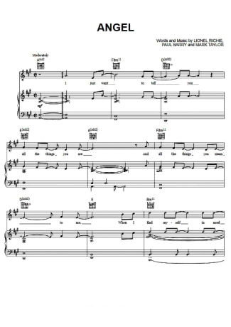 Lionel Richie Angel score for Piano