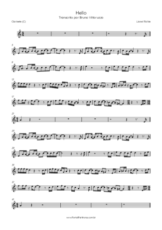 Lionel Richie  score for Clarinet (C)