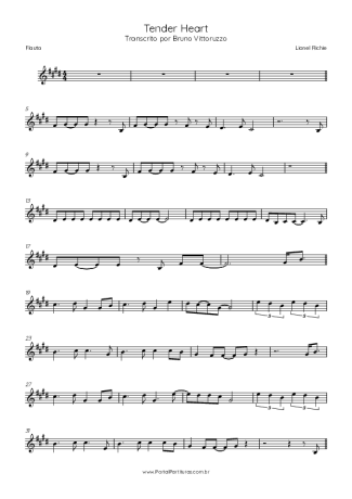 Lionel Richie  score for Flute