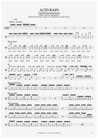 Liquid Tension Experiment  score for Drums