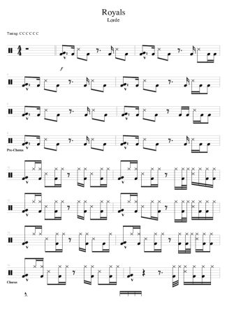 Lorde Royals score for Drums