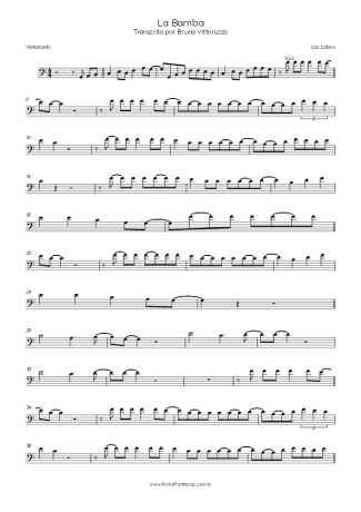 Los Lobos La Bamba score for Cello