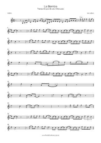 Los Lobos La Bamba score for Violin