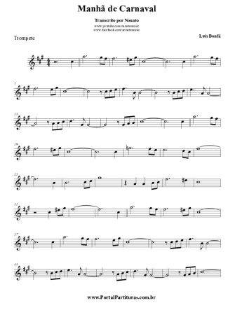 Luiz Bonfá Manhã de Carnaval score for Trumpet