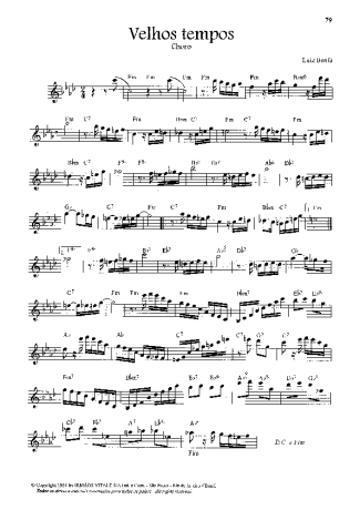 Luiz Bonfá Velhos Tempos score for Flute