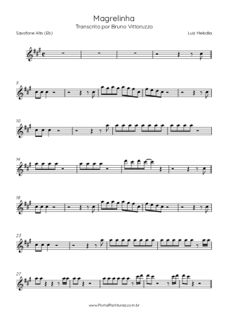 Luiz Melodia  score for Alto Saxophone
