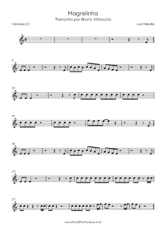 Luiz Melodia Magrelinha score for Clarinet (C)