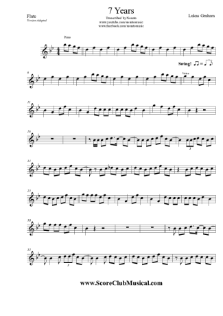 Lukas Graham 7 Years score for Flute