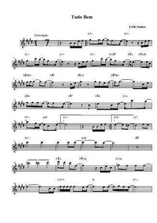 Lulu Santos  score for Tenor Saxophone Soprano (Bb)