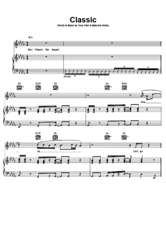 MKTO Classic score for Piano