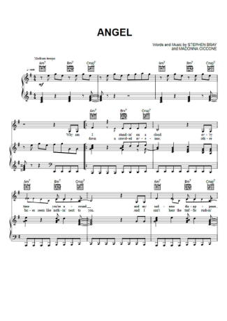 Madonna  score for Piano