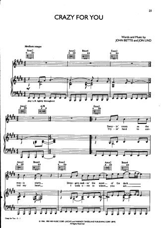 Madonna  score for Piano