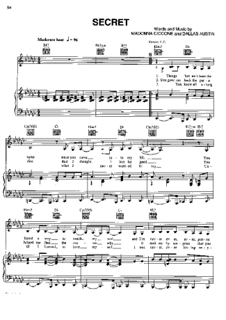 Madonna  score for Piano