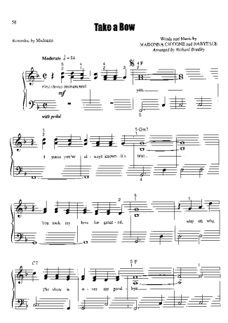 Madonna  score for Piano