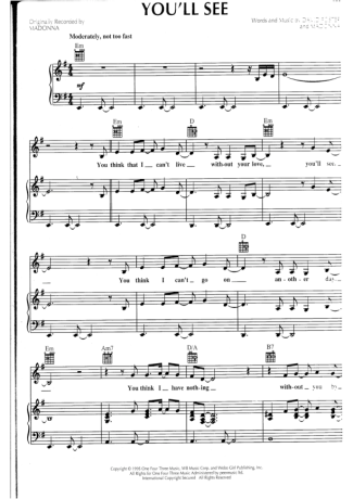 Madonna  score for Piano