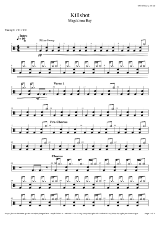 Magdalena Bay Killshot score for Drums