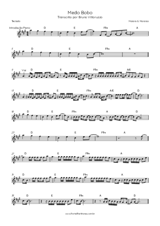 Maiara & Maraisa Medo Bobo score for Keyboard