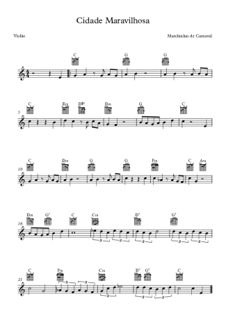 Marchinhas de Carnaval Cidade Maravilhosa score for Acoustic Guitar