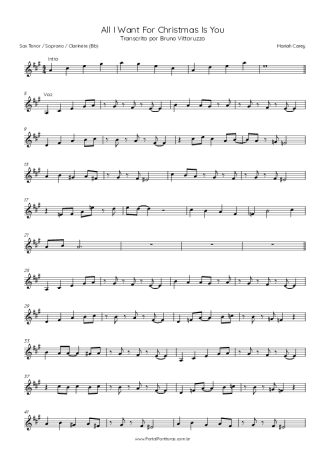 Mariah Carey  score for Clarinet (Bb)