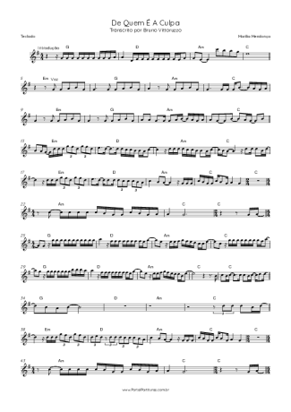 Marília Mendonça De Quem É A Culpa score for Keyboard