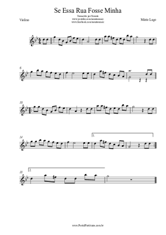 Mário Lago Se Essa Rua Fosse Minha score for Violin