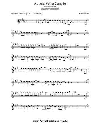 Marisa Monte  score for Tenor Saxophone Soprano (Bb)