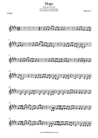 Maroon 5  score for Violin