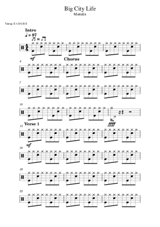 Mattafix  score for Drums