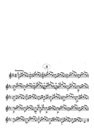 Mauro Giuliani Estudos Op 100 Nr 8 score for Acoustic Guitar