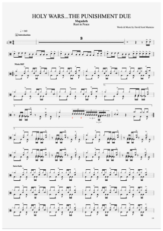 Megadeth  score for Drums