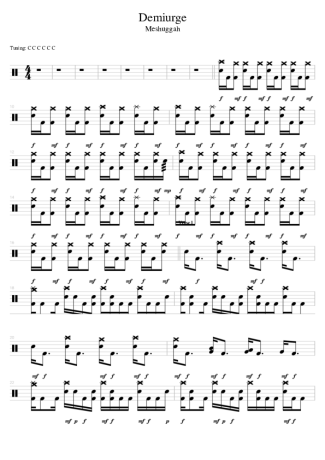 Meshuggah Demiurge score for Drums