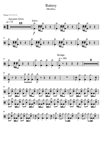 Metallica  score for Drums